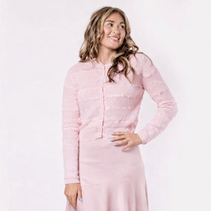 Open Weave Cardy Pink