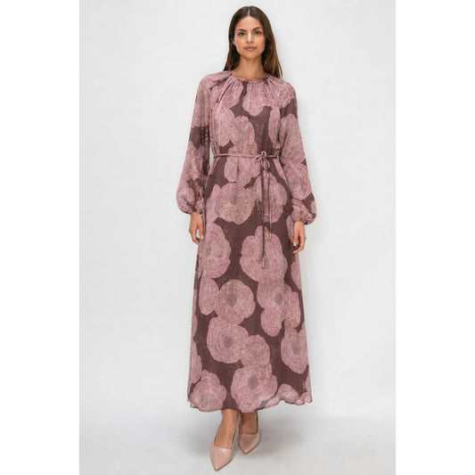 Large Pink Flower Dress Yal