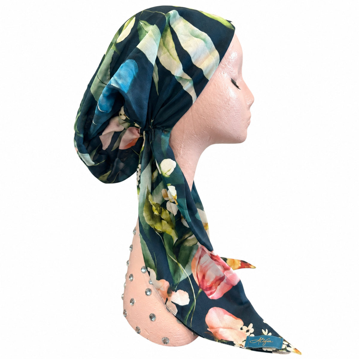 Big Floral Atifa Pre-Tied Headscarf