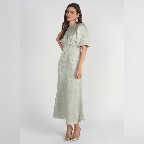 Marlo Dress Mint Jacquard Adina LV - The Mimi Boutique