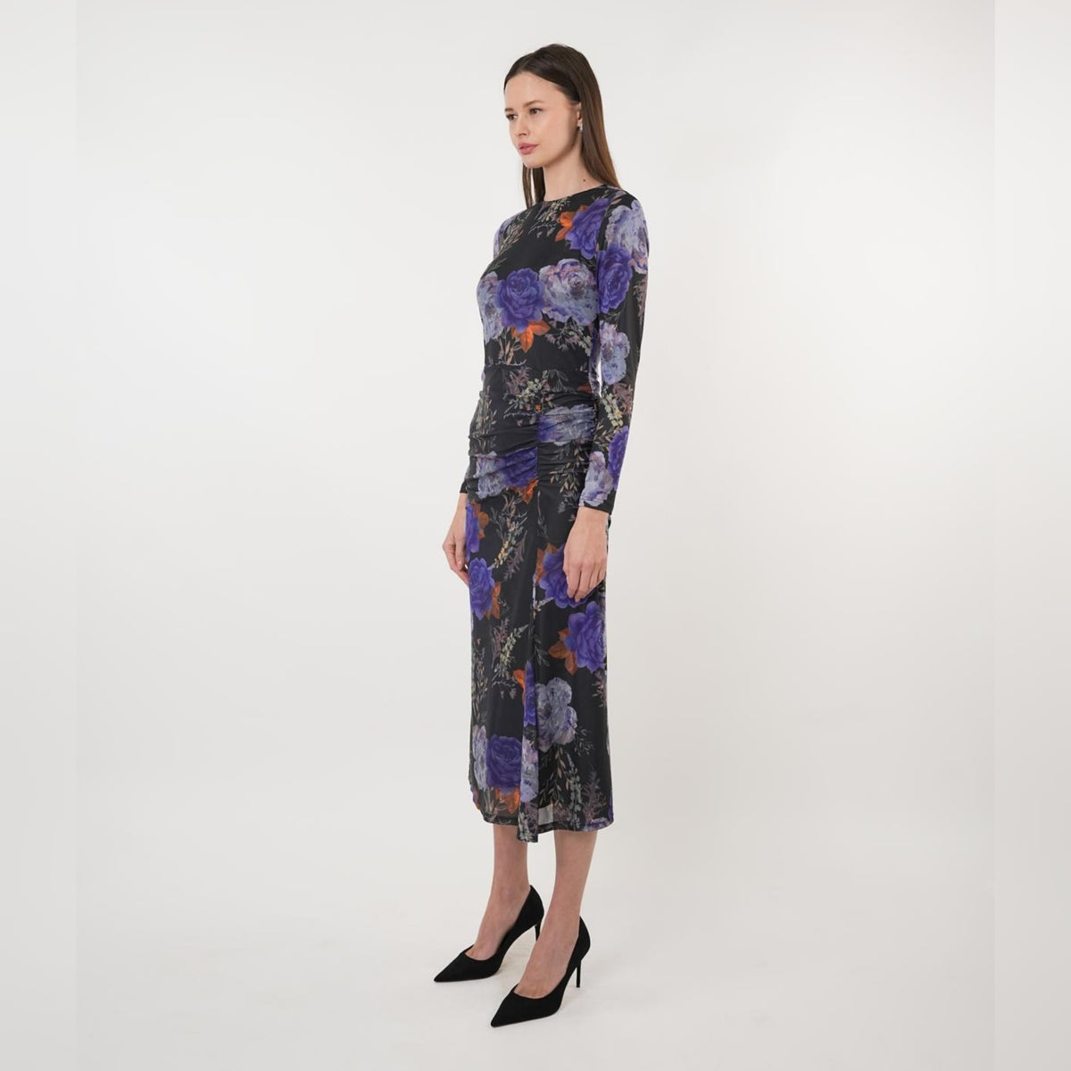 Mina Mesh Ruched Dress