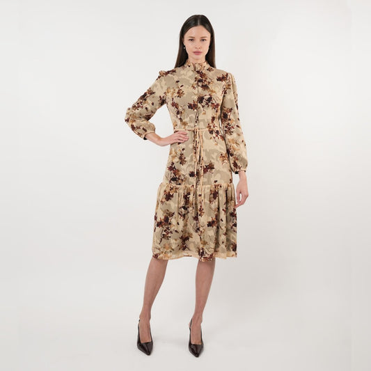 Lillian Light Burnout Brown Dress