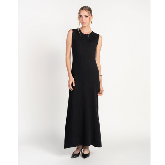 Black Sleeveless Jersey Dress Adina LV