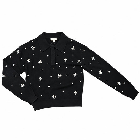 Embellished Polo Sweater