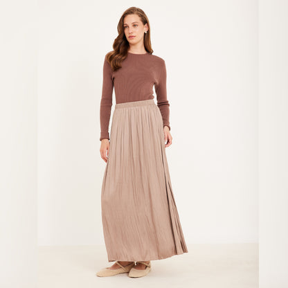 Basic Sweater Rib Top Brown Valour
