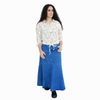 Light Blue Acid Wash Double Pocket Midi Skirt
