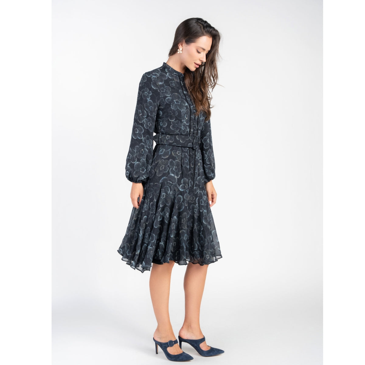 Sophie Dress Light Blue Floral Adina LV