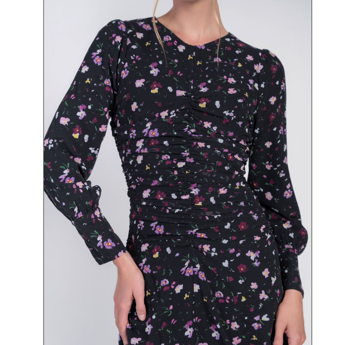 Michalie Midi Dress Preppy Floral Adina LV