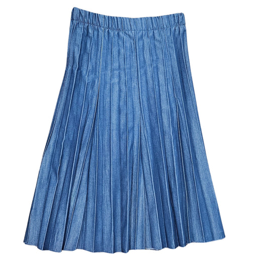 Messy Pleate Denim Skirt 25" Sam Fash