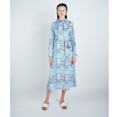 Blue Paisley Toile Dress - The Mimi Boutique