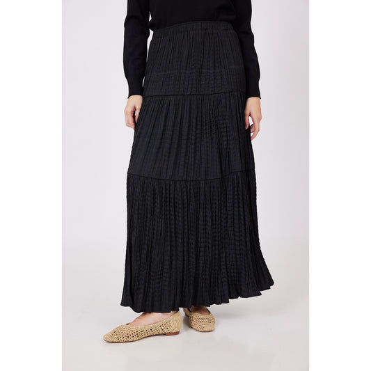 Black Tiered Crinkle Skirt OC