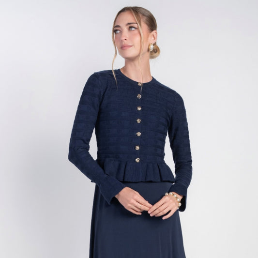Peplum Cardi Navy
