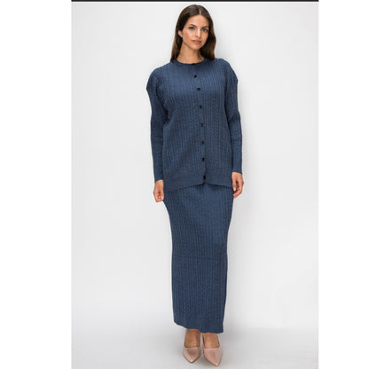 Blue Cable Cardigan Yal