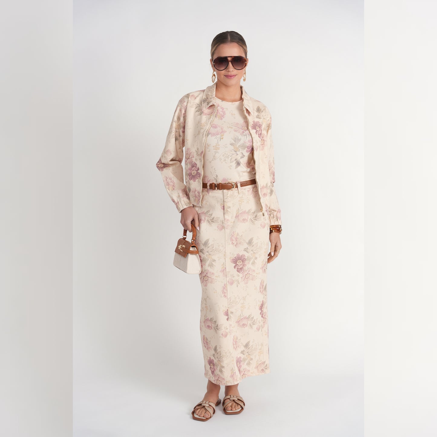 Bomber Jacket Vintage Floral Denim Adina