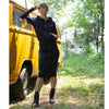 Front Zip Hoodie Dress Black Adina LV