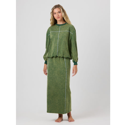 Ari Sweatskirt Green By Tess - The Mimi Boutique