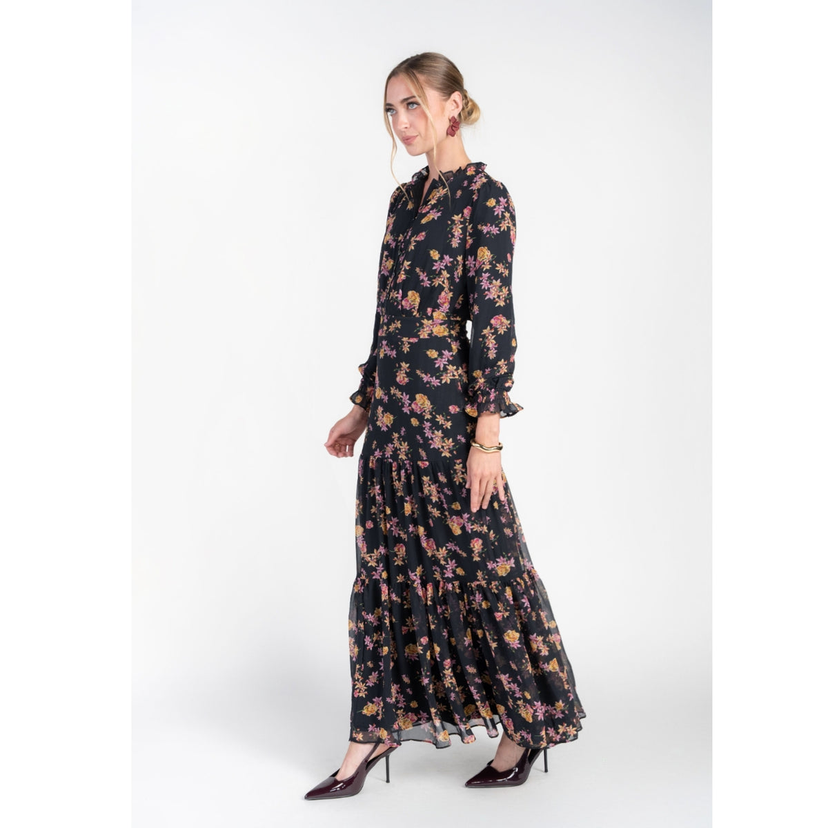 Zoe Maxi Dancing Pink & Yellow Flowers Adina LV