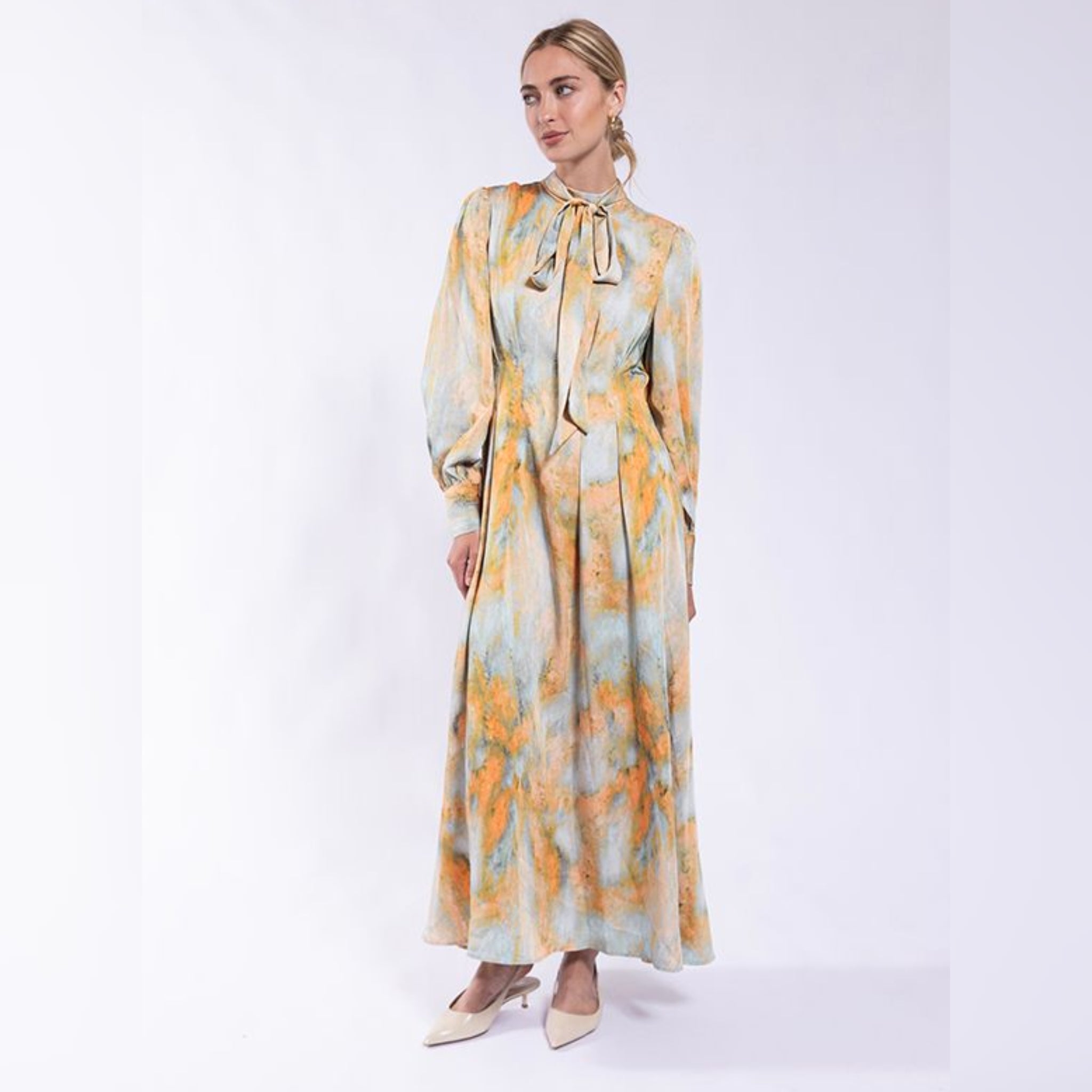 aqua watercolor maxi dress Aqua Watercolor Maxi Dress