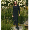 Black Side Ruched Mesh Dress