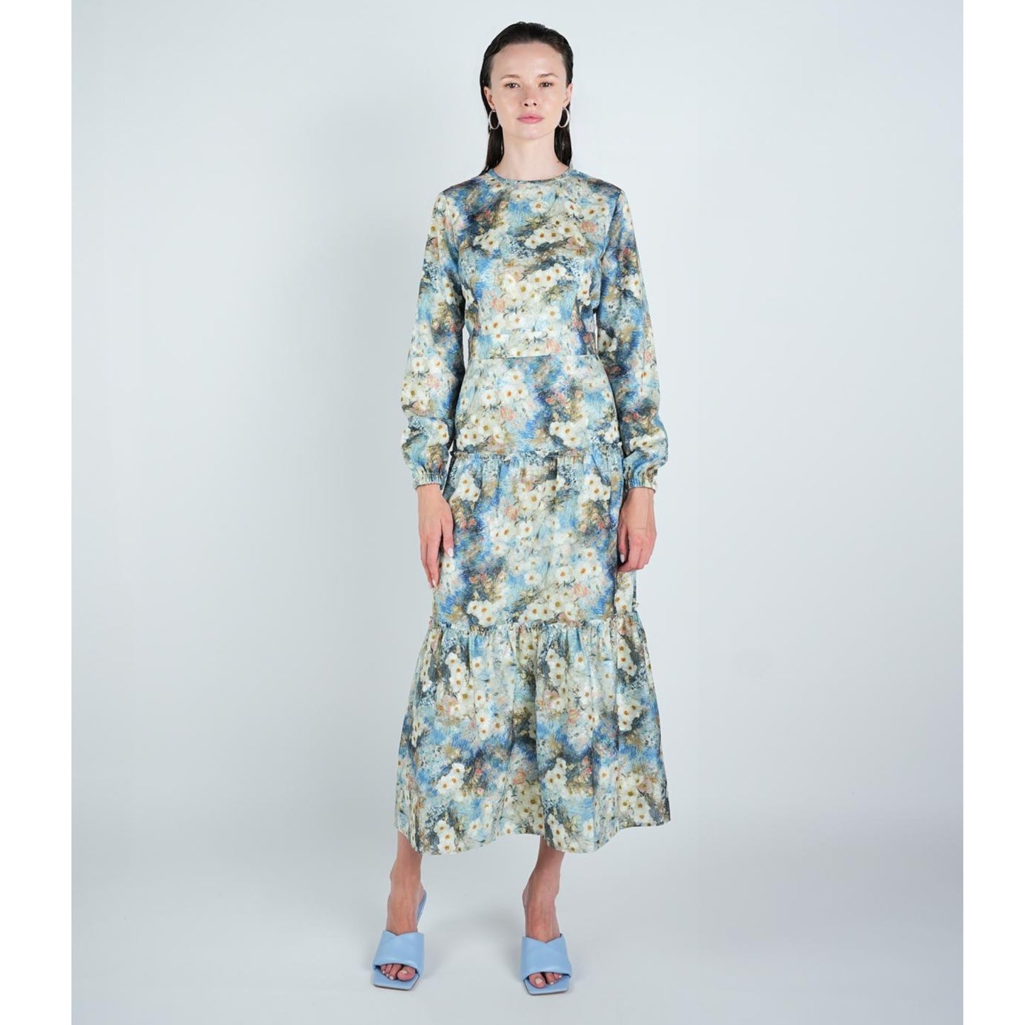 Blue Watercolor Dress - The Mimi Boutique