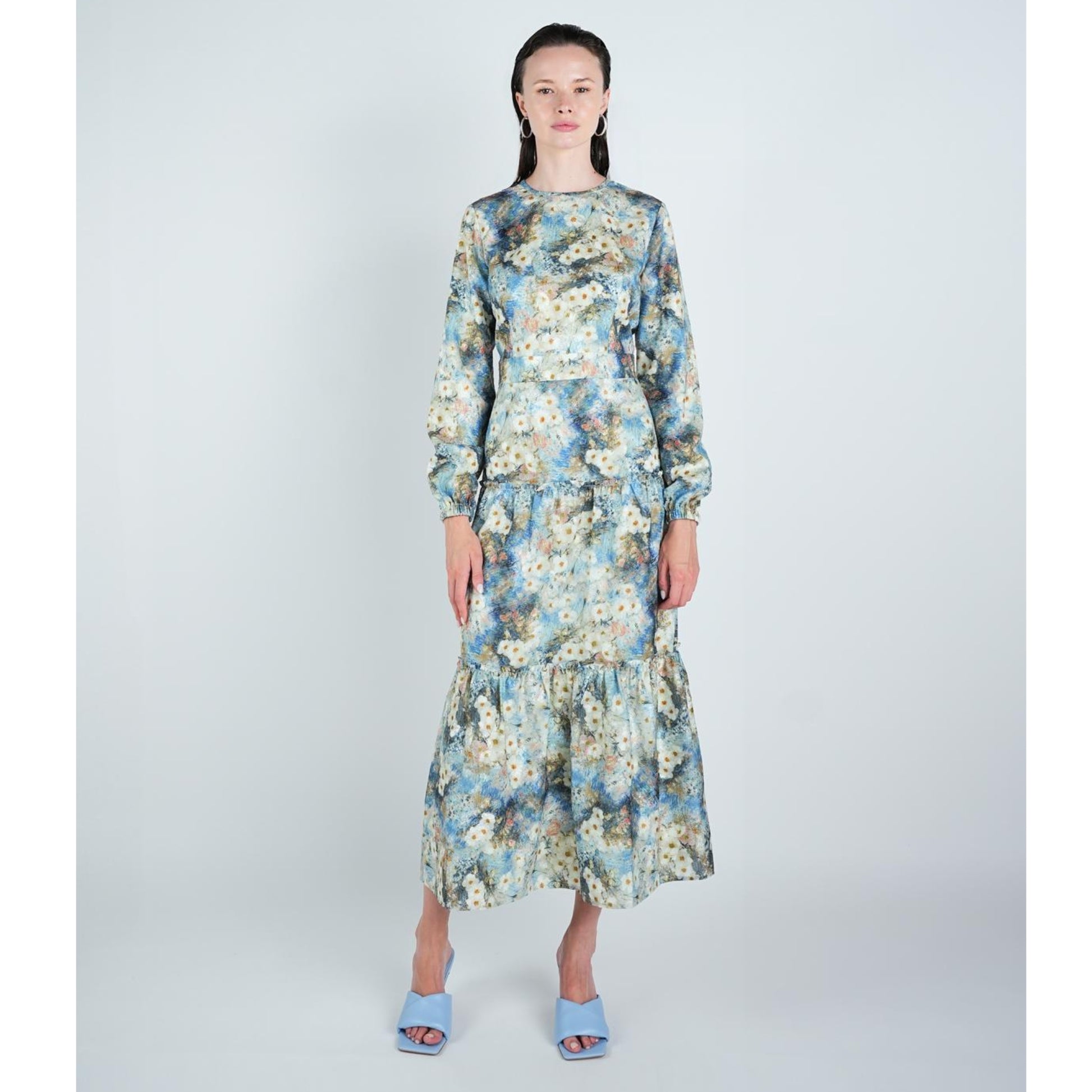 Blue Watercolor Dress - The Mimi Boutique