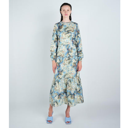 Blue Watercolor Dress - The Mimi Boutique