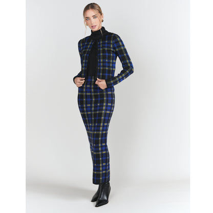 Jacquard Knit Plaid Skirt Adina LV - The Mimi Boutique