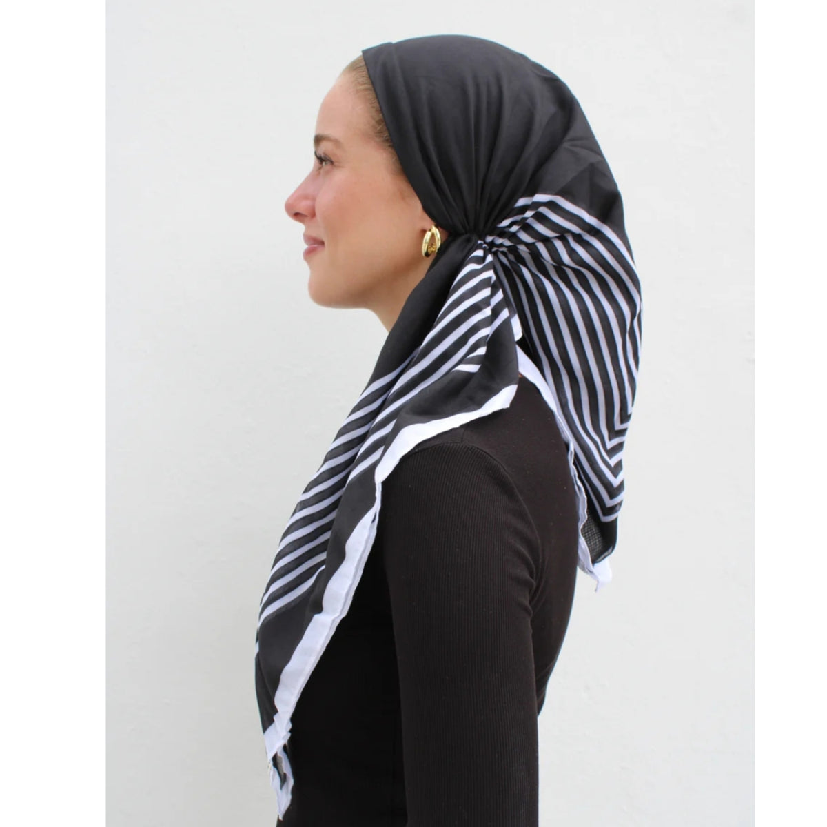Striped Black Headscarf SB