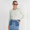 Mint L/S V-Neck Tee Adina LV - The Mimi Boutique