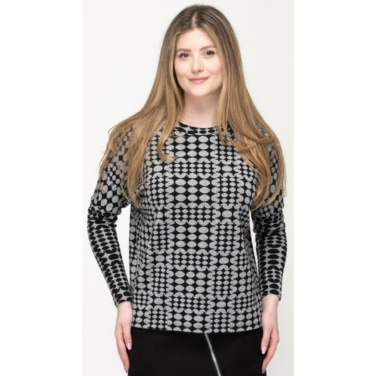 Spotted Knit Dolman Monkey Top
