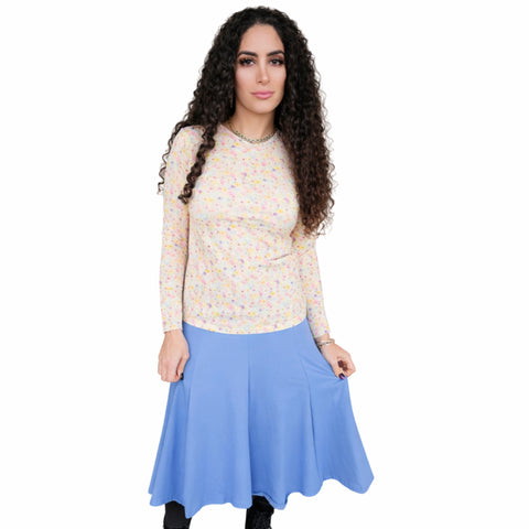 Blue Denim Panel Skirt KMW