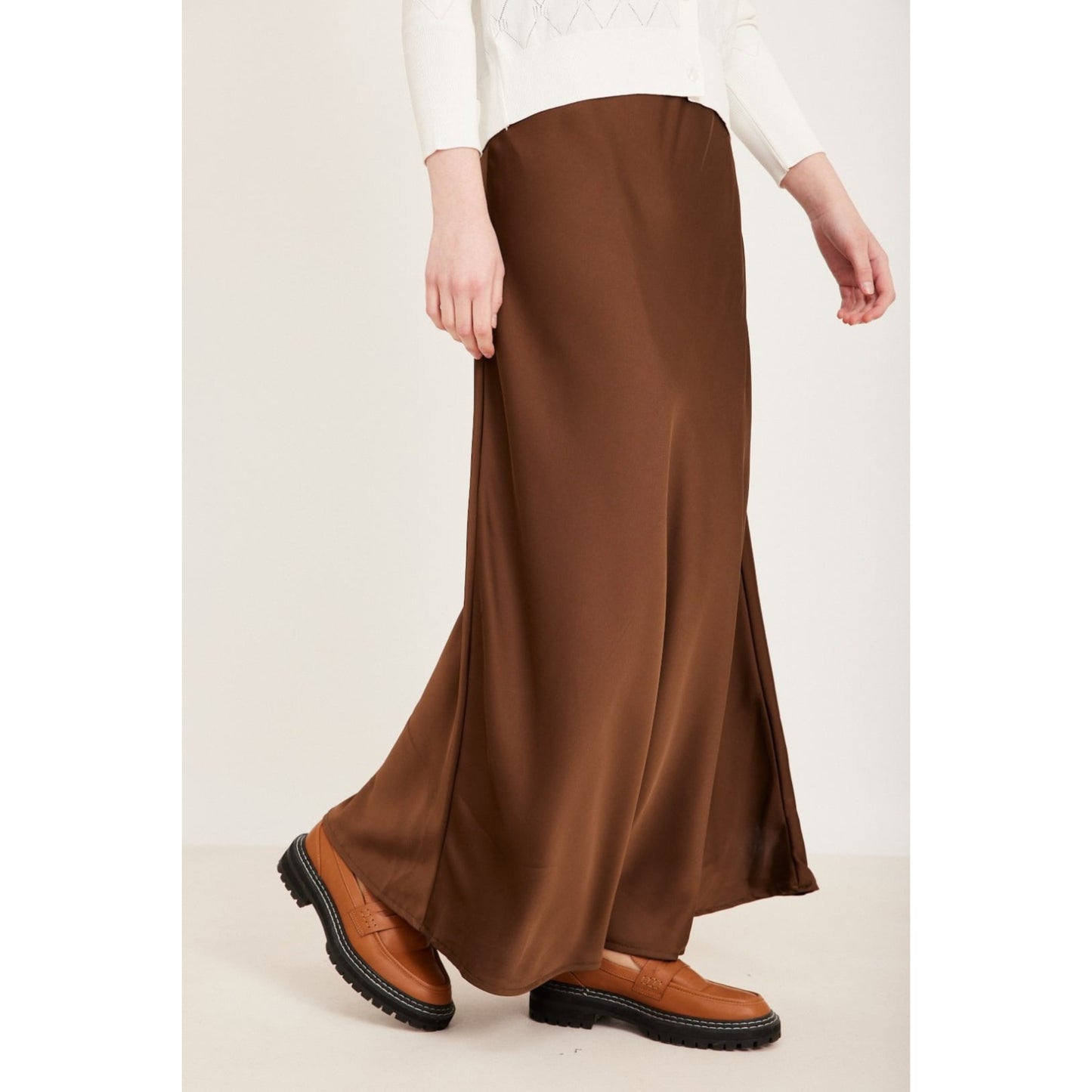Brown Satin Skirt OC