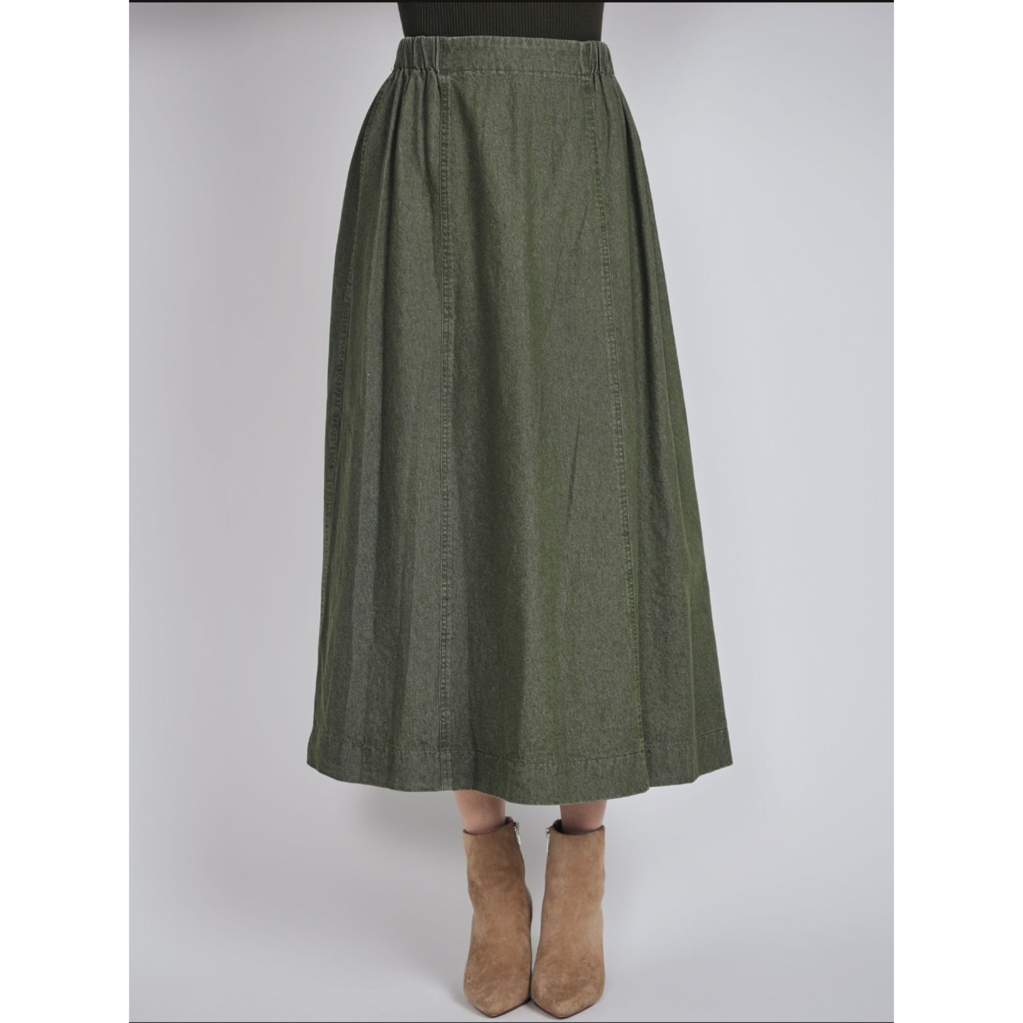 Denim Green Skirt by Yal – The Mimi Boutique