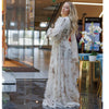 Scalop Detail Organza Ivory Maxi Dress