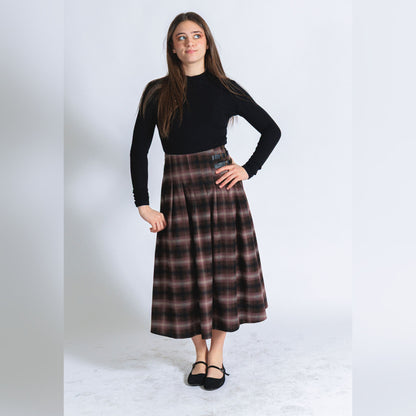 Purple Plaid Skirt Thread Teen