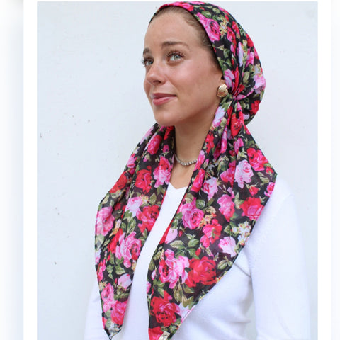 Red Rose Bouquet Headscarf SB