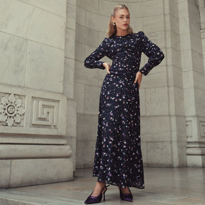 Michalie Midi Dress Preppy Floral Adina LV
