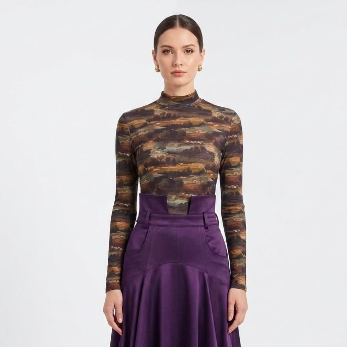 Landscape Mock Neck Top Nina