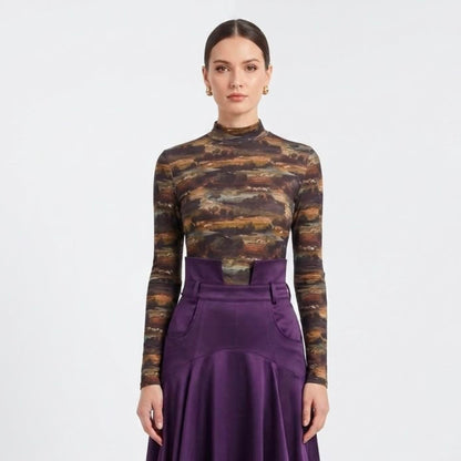 Landscape Mock Neck Top Nina