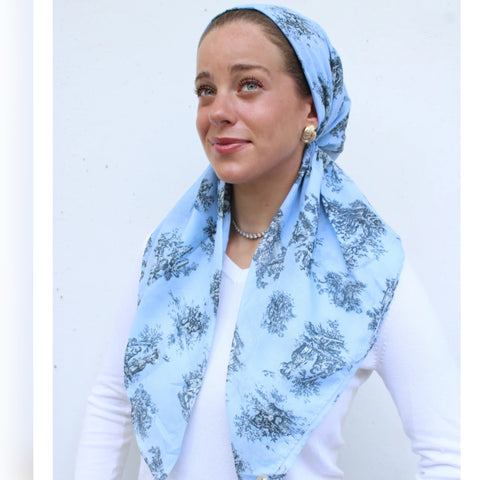 Blue Chateau Toile Headscarf SB