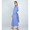 Blue Stripe Mock Wrap Dress - The Mimi Boutique