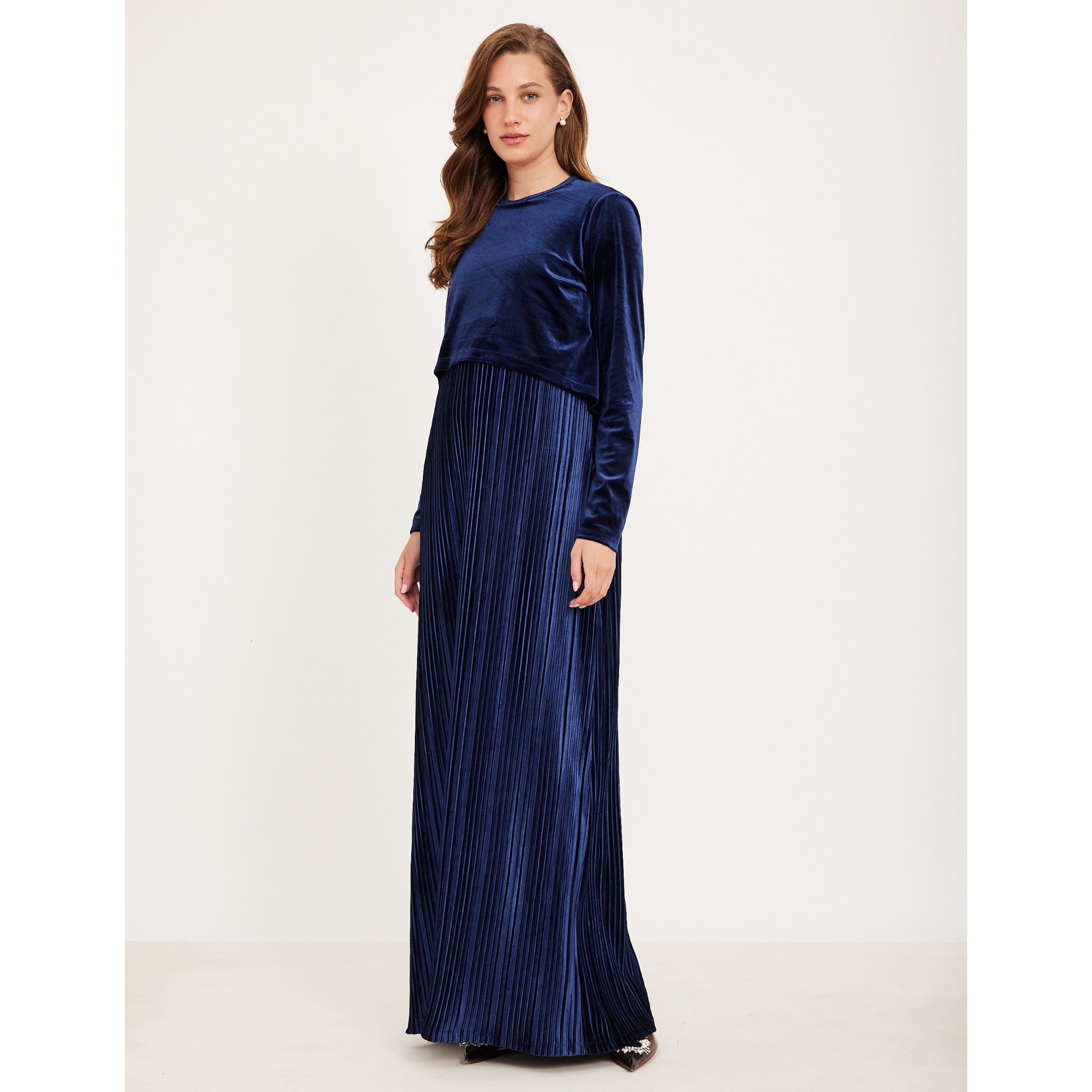 Nadia Navy Velvet Nursing Maxi Dress Nadia Navy Velvet Nursing Maxi Dress