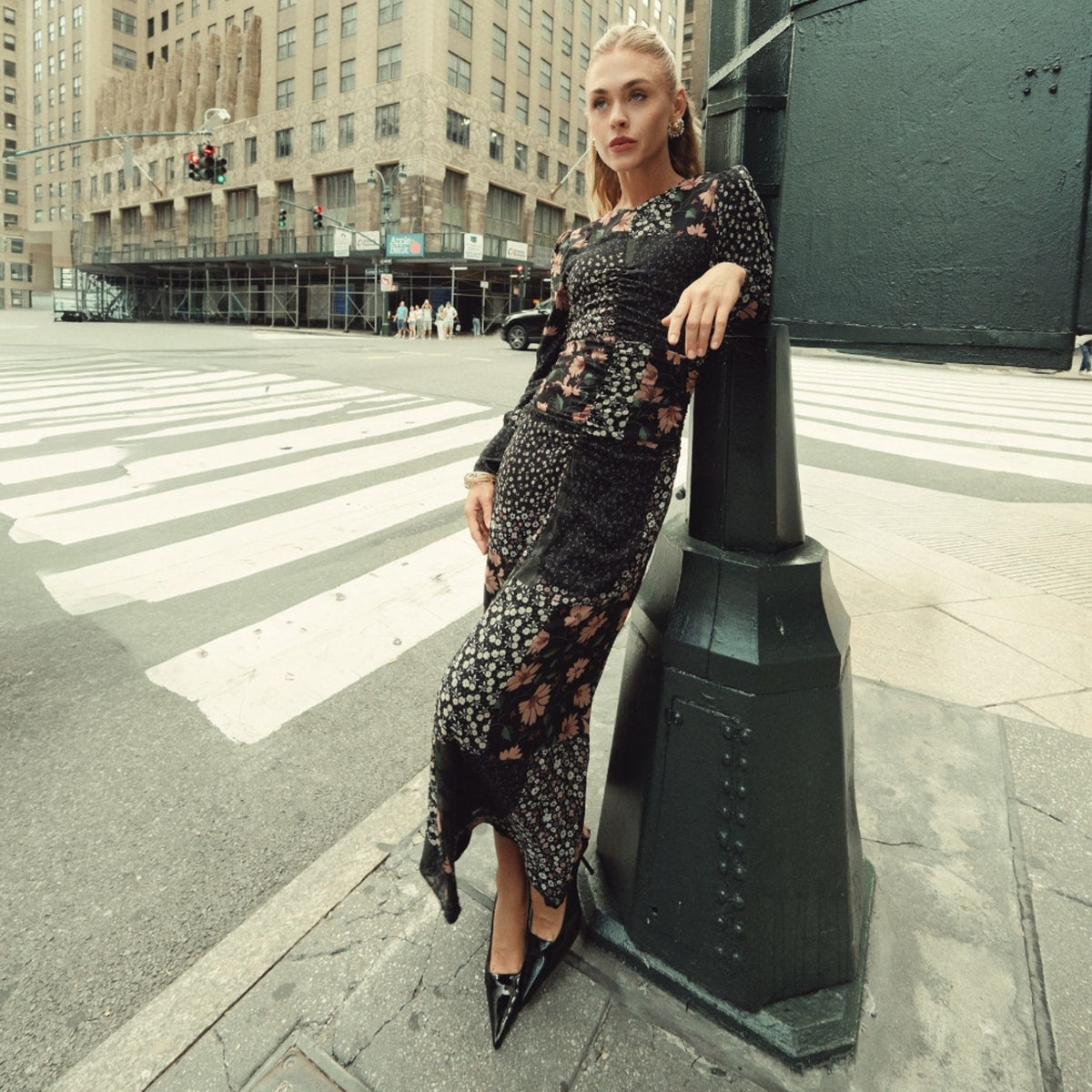 Michalie Midi Dress Patchwork Adina LV