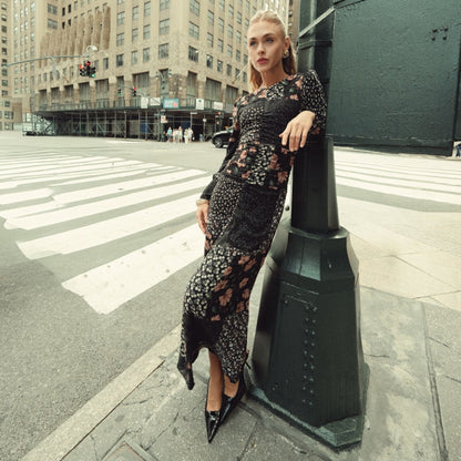 Michalie Midi Dress Patchwork Adina LV