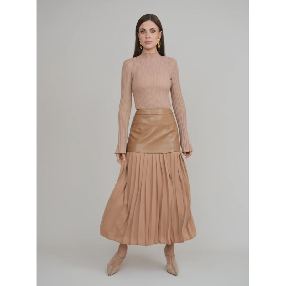 Rebel Romance Caramel Leather Skirt