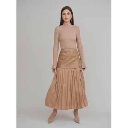 Rebel Romance Caramel Leather Skirt