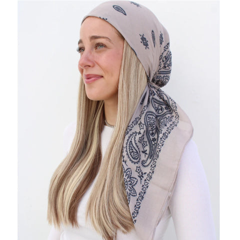 Taupe Paisley Headscarf SB (More Styles)
