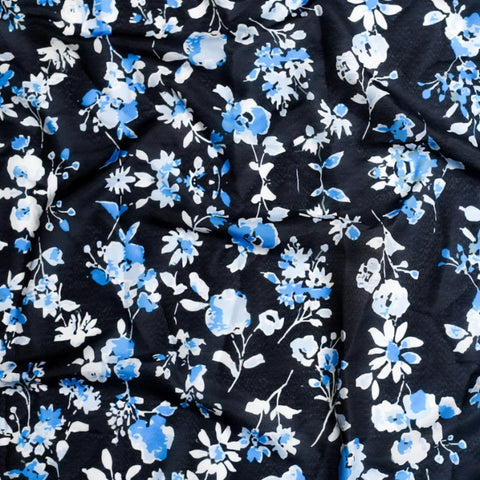 Blue/Black Floral Tichel Nicsessories