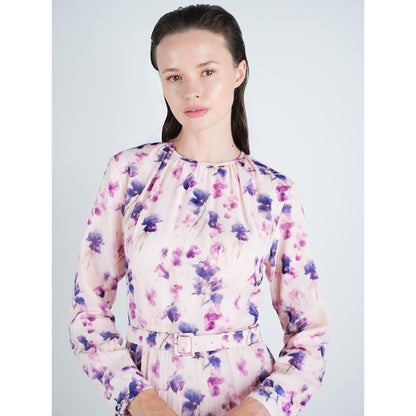 Pink Meadow Belted Dress - The Mimi Boutique