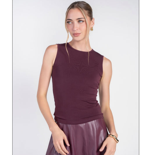 Jersey Sleeveless Tee Eggplant